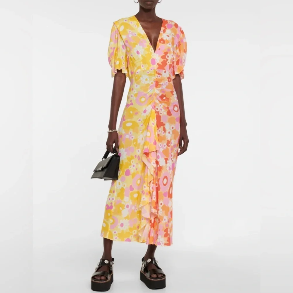 Rixo Ariel Ruffle Maxi Dress, Size XXS (2) - Picture 6 of 16